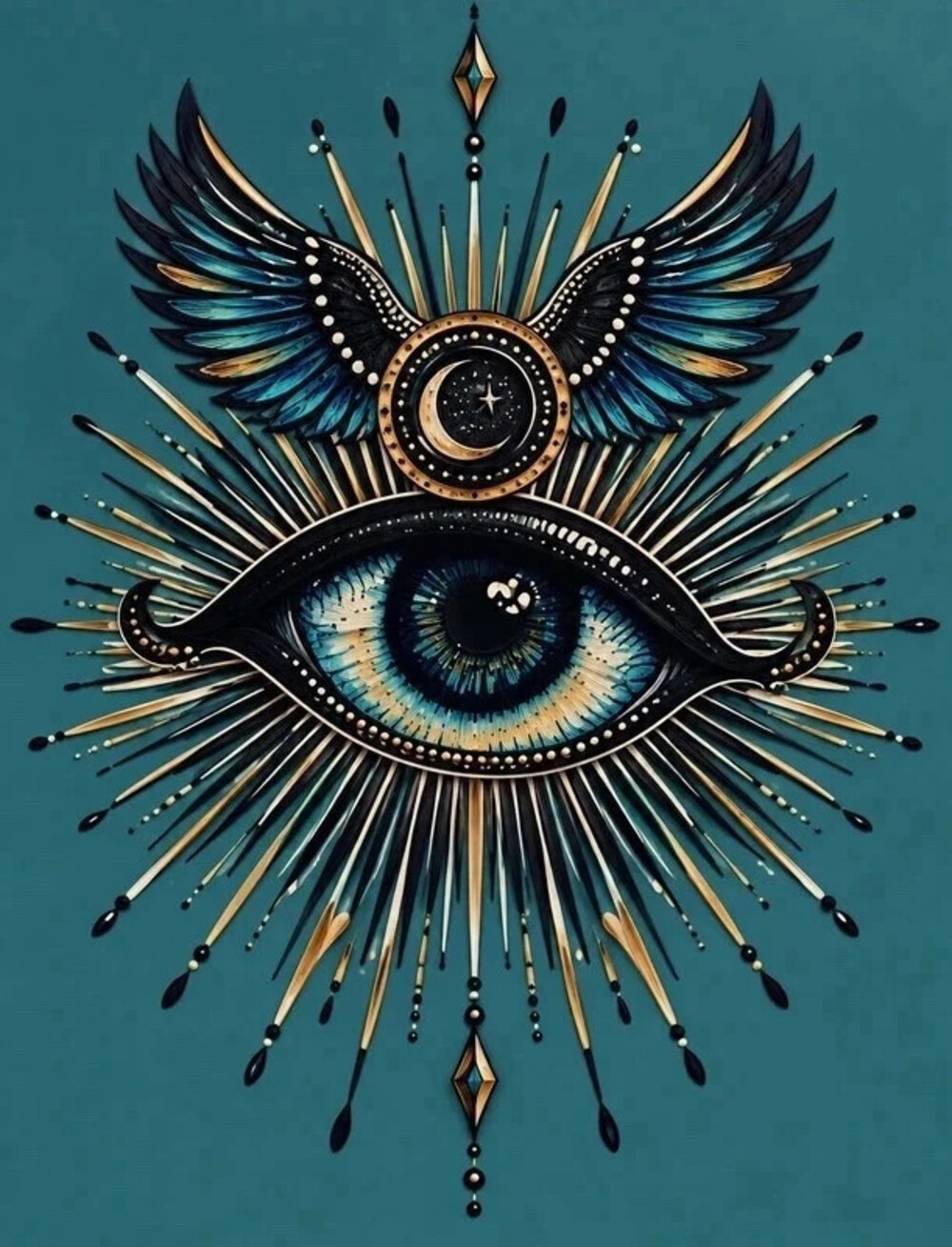 8x10 Framed Celestial Evil Eye Wall Art